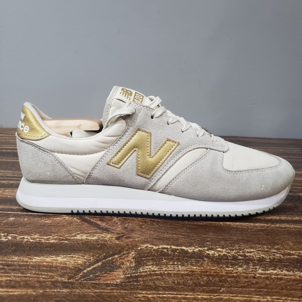 New Balance Athletic Sneakers Women 10 420 V2 White Gold Good Suede WL420DG2